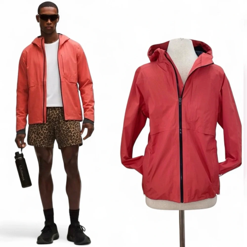 Lululemon Glyde Outpour Shell Rain Windbreaker  Jacket In Salmon Small Gorpcore
